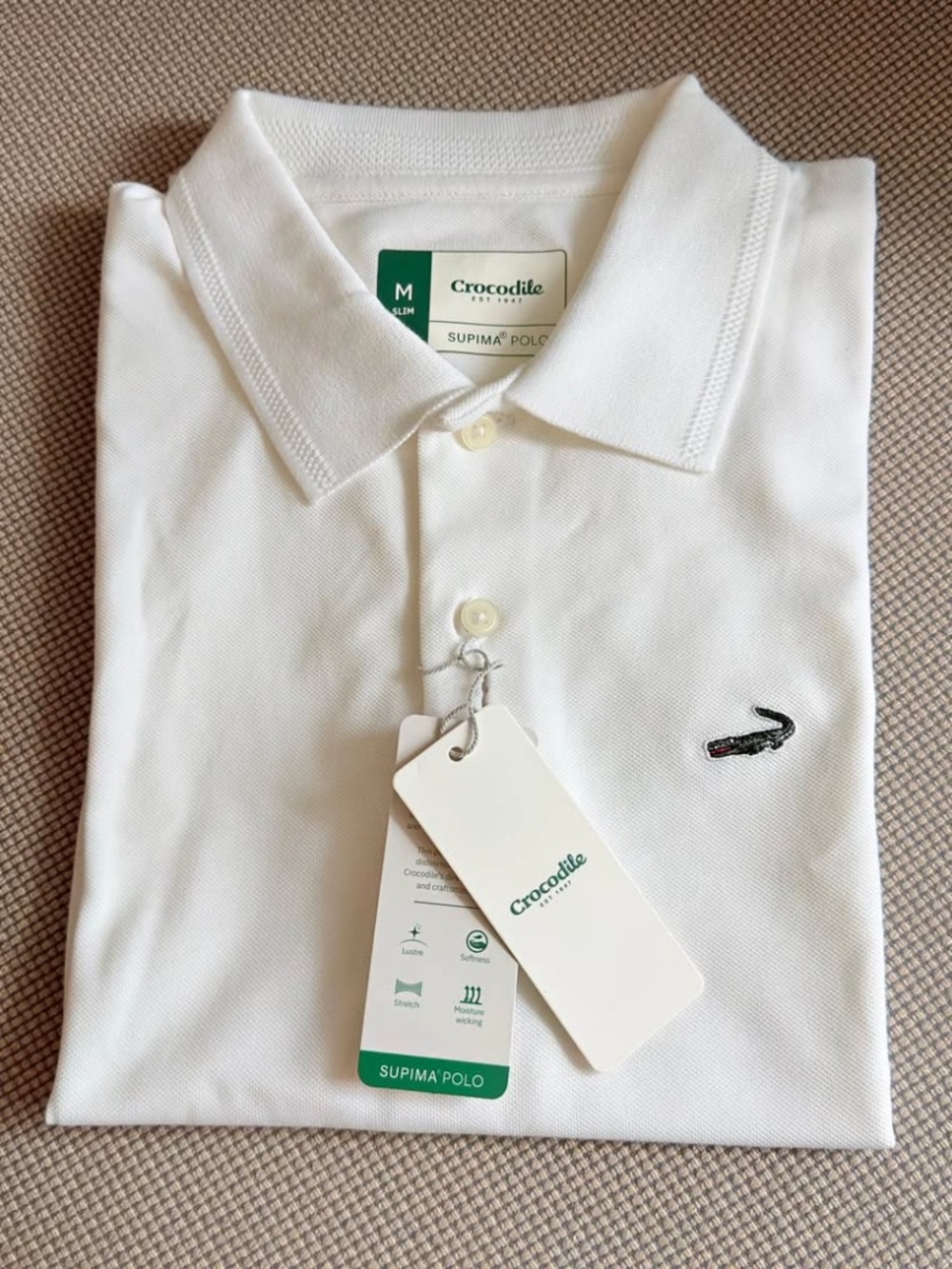 Lacoste men White Supima Polo with Crocodile Logo